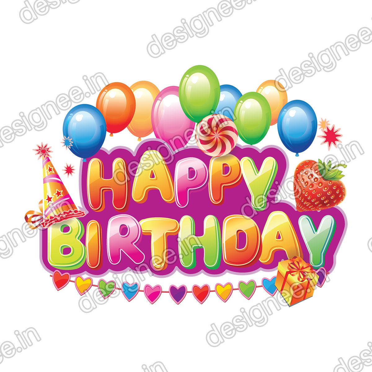 Preview of —Pngtree—decorative happy birthday text 3631717